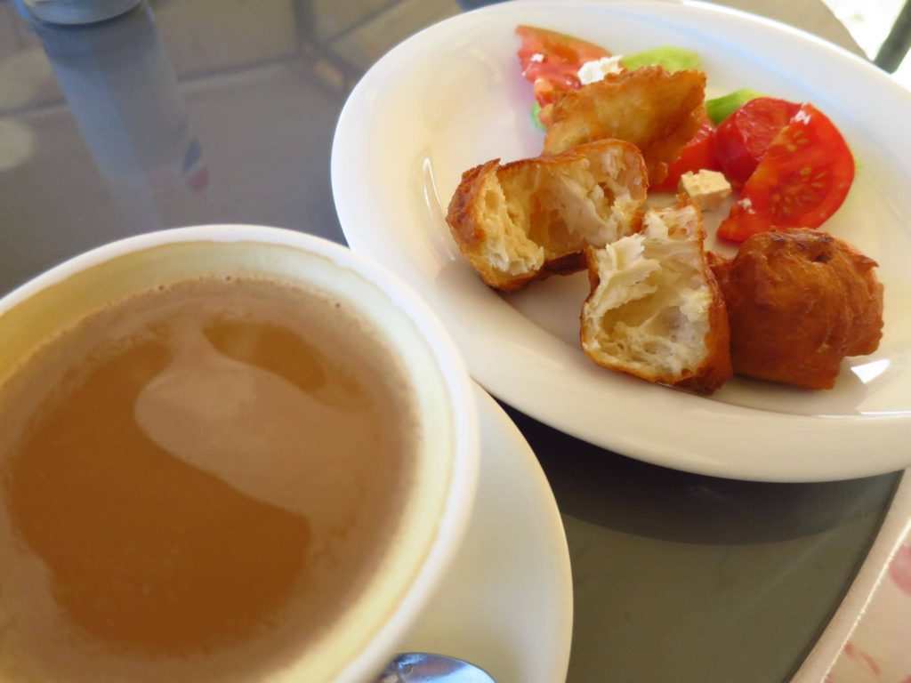 Coffee and fried dough